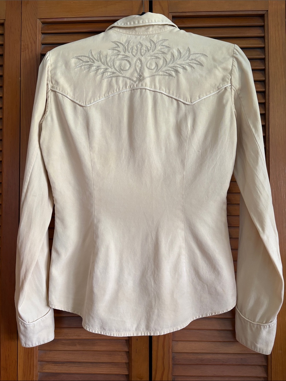 Ralph Lauren Light Cream Western Embroidered Snap-Front Shirt - Picture 5 of 7
